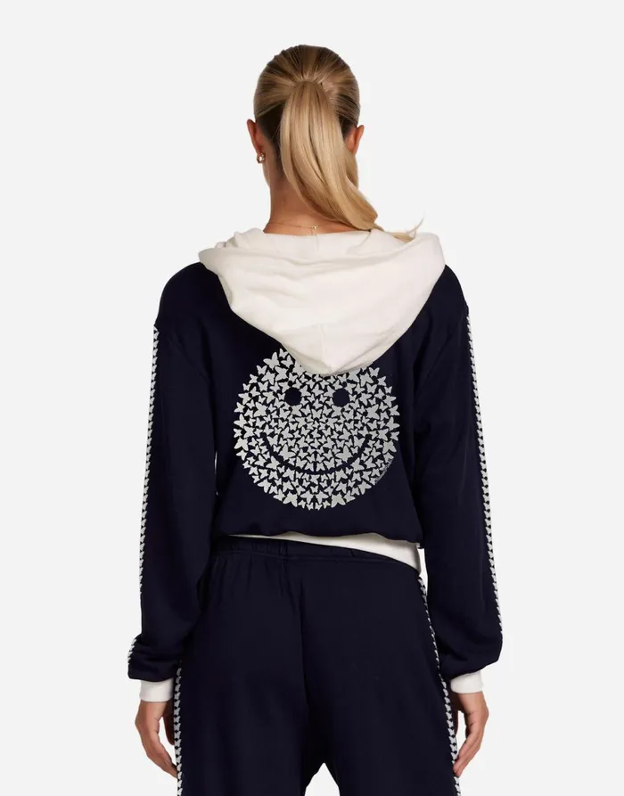 Audri Butterfly Happyface Dark Navy Milk Women039s Lauren Moshi Hoodies