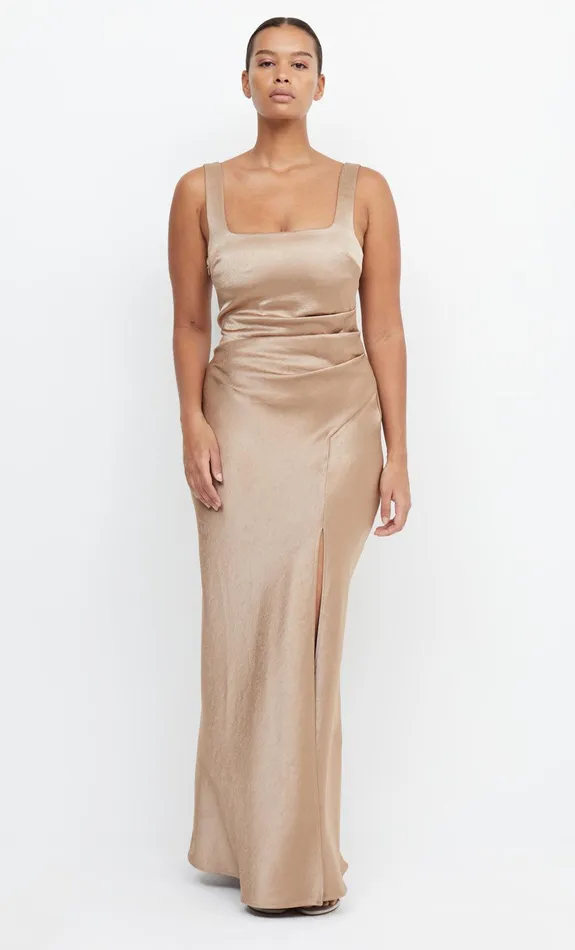 Bec Bridge Bridesmaid Dresses Women THE DREAMER SQUARE NECK DRESS 8211 GOLDEN