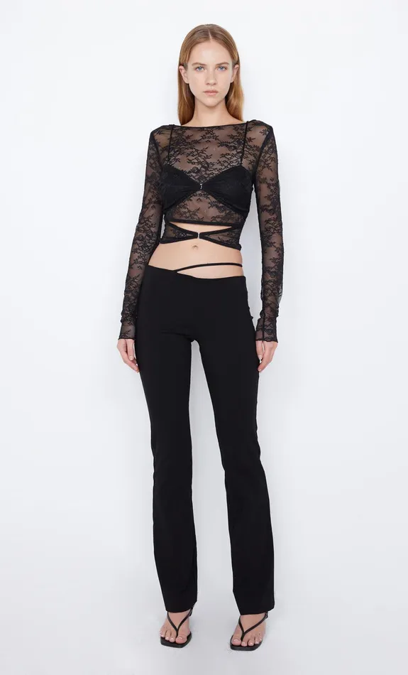 Bec Bridge Cropped Women AMORAS LONG SLEEVE TOP 8211 BLACK