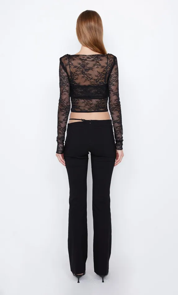Bec Bridge Cropped Women AMORAS LONG SLEEVE TOP 8211 BLACK