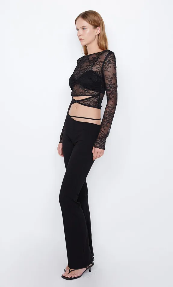 Bec Bridge Cropped Women AMORAS LONG SLEEVE TOP 8211 BLACK