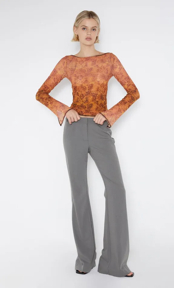 Bec Bridge Cropped Women FLEUR DE LIS LONG SLEEVE TOP 8211 FLEUR