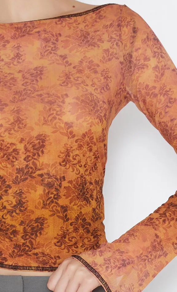 Bec Bridge Cropped Women FLEUR DE LIS LONG SLEEVE TOP 8211 FLEUR