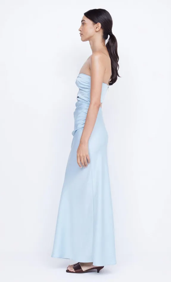 Bec Bridge Maxi Dresses Women ROCHELLE TWIST STRAPLESS DRESS 8211 DOLPHIN BLUE