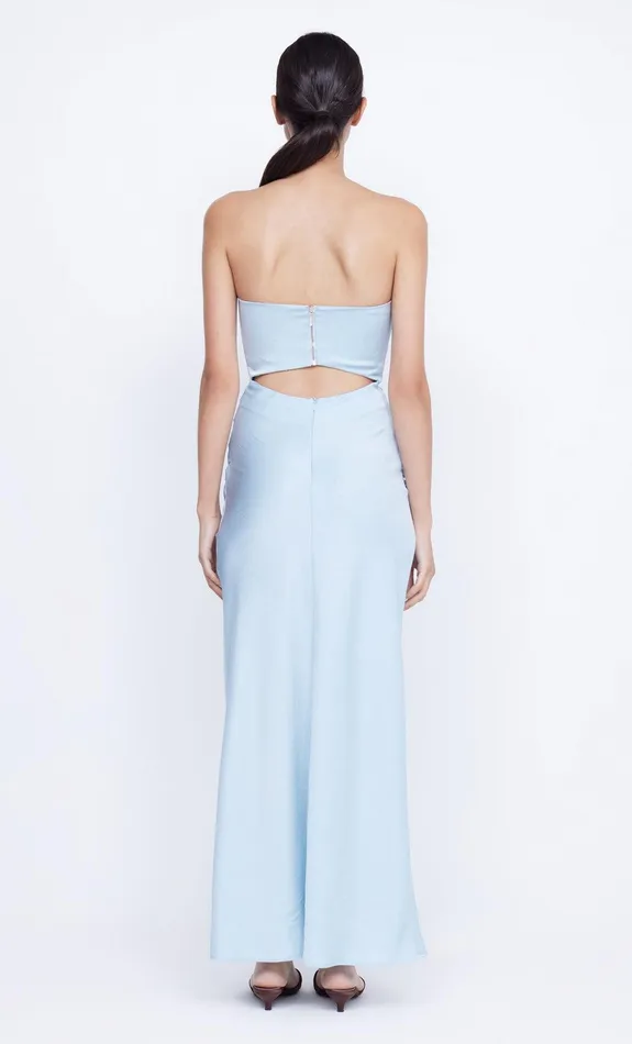 Bec Bridge Maxi Dresses Women ROCHELLE TWIST STRAPLESS DRESS 8211 DOLPHIN BLUE