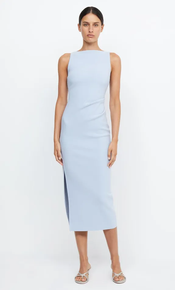 Bec Bridge Midi Dresses Women BE MINE TUCK DRESS 8211 DUSTY BLUE