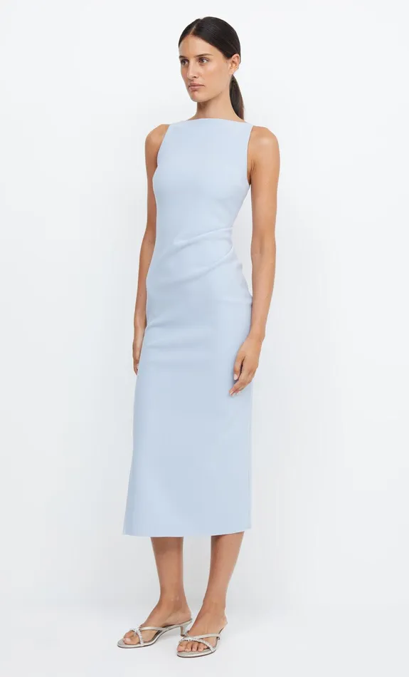 Bec Bridge Midi Dresses Women BE MINE TUCK DRESS 8211 DUSTY BLUE