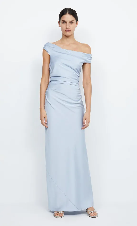 Bec Bridge Prom Dresses Women ETERNITY OFF SHOULDER MAXI 8211 DUSTY BLUE