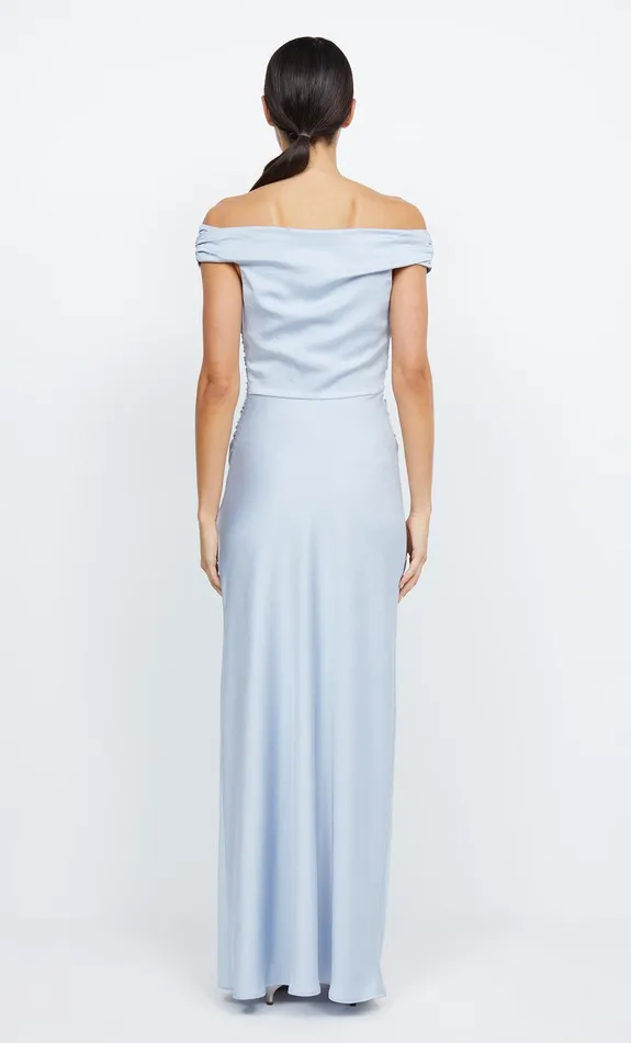 Bec Bridge Prom Dresses Women ETERNITY OFF SHOULDER MAXI 8211 DUSTY BLUE