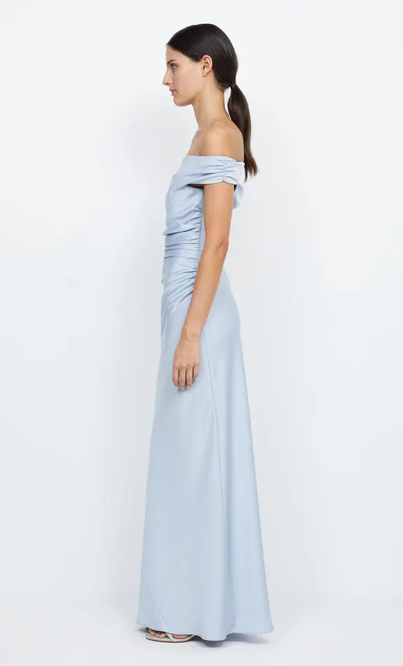 Bec Bridge Prom Dresses Women ETERNITY OFF SHOULDER MAXI 8211 DUSTY BLUE
