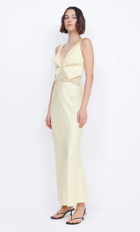 Bec Bridge Prom Dresses Women JULIETTE V NECK MAXI DRESS 8211 BUTTER YELLOW