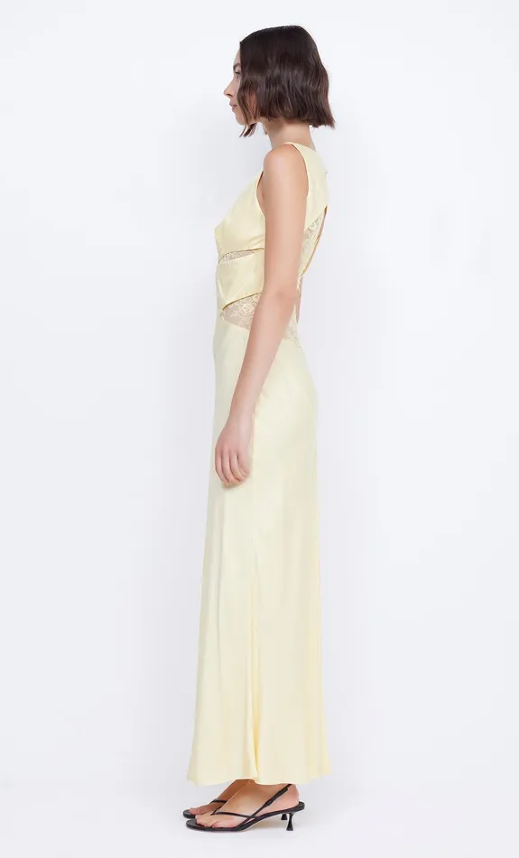 Bec Bridge Prom Dresses Women JULIETTE V NECK MAXI DRESS 8211 BUTTER YELLOW