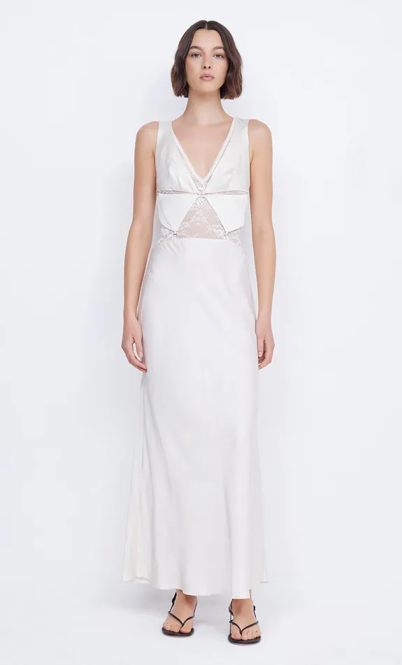 Bec Bridge Prom Dresses Women JULIETTE V NECK MAXI DRESS 8211 IVORY