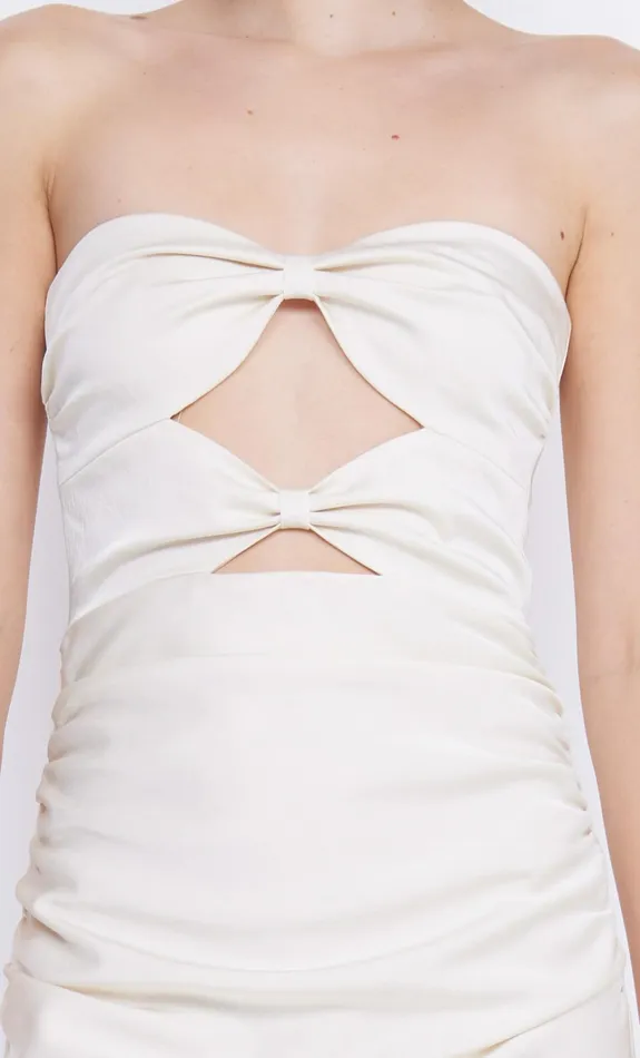 Bec Bridge Prom Dresses Women ROCHELLE TWIST STRAPLESS DRESS 8211 CREAM