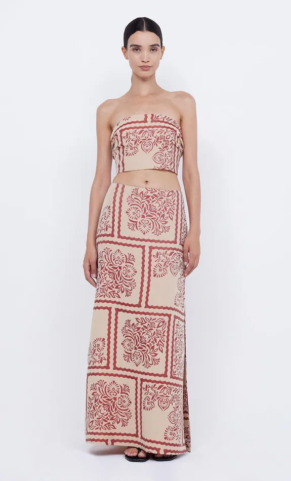 Bec Bridge Sleeveless Women PALM BLISS STRAPLESS CROP 8211 SAHARA JACQUARD