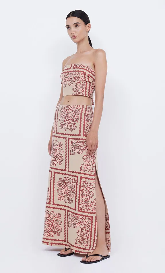 Bec Bridge Sleeveless Women PALM BLISS STRAPLESS CROP 8211 SAHARA JACQUARD