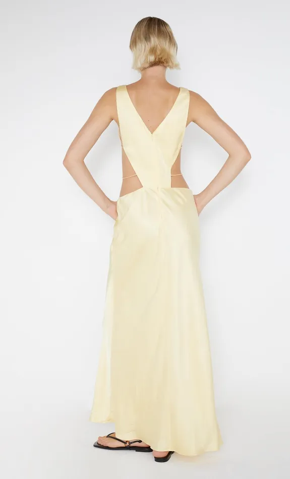 Bec Bridge Wedding Guest Women AGATHE DIAMOND DRESS 8211 BUTTER YELLOW