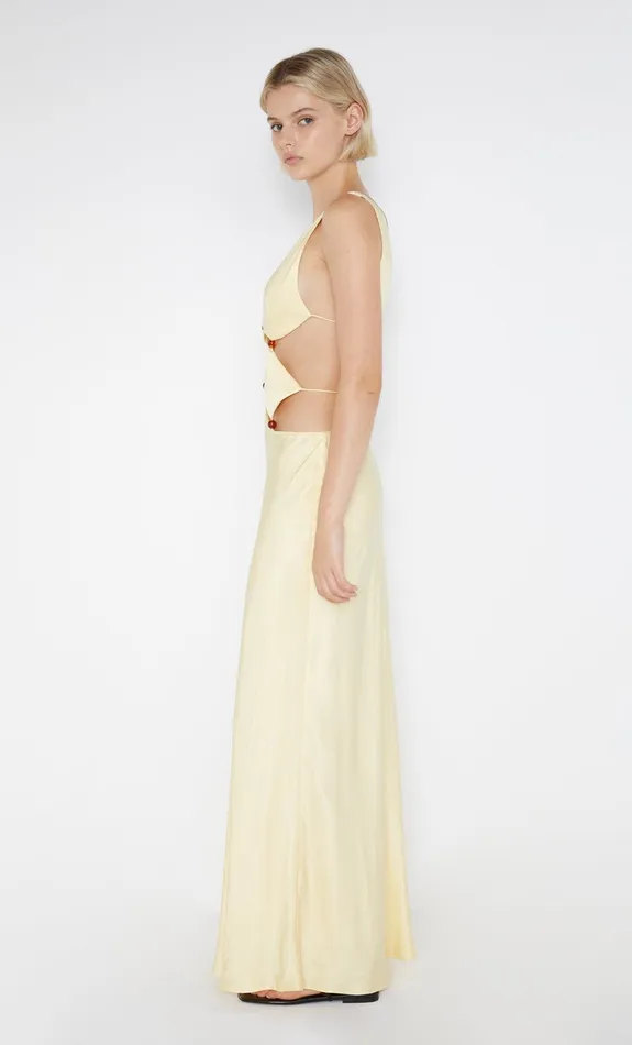 Bec Bridge Wedding Guest Women AGATHE DIAMOND DRESS 8211 BUTTER YELLOW
