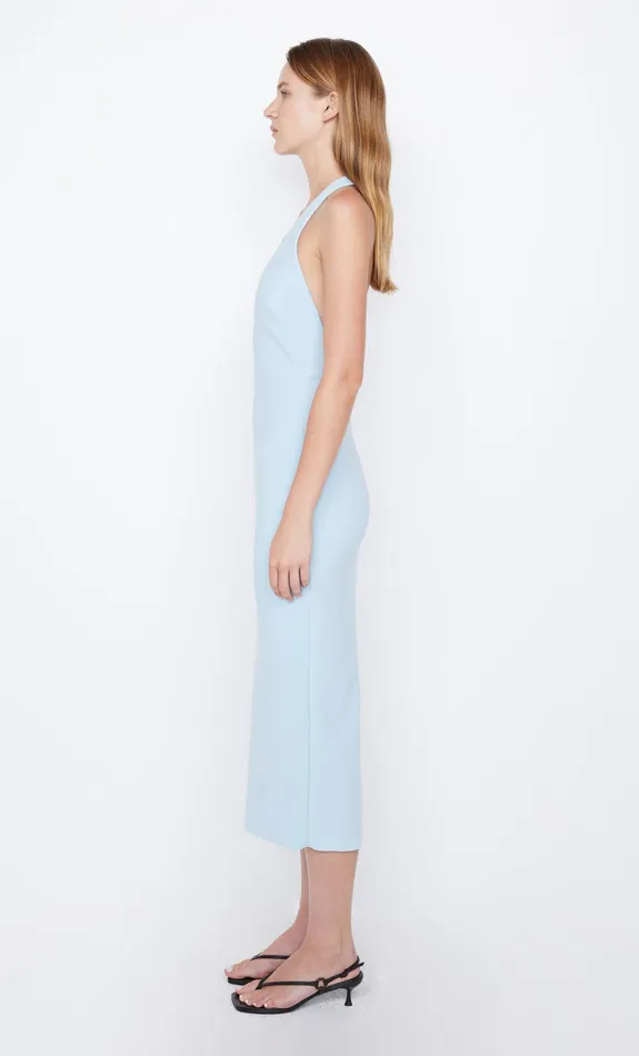 Bec Bridge Wedding Guest Women ELVIE HALTER MIDI DRESS 8211 DOLPHIN BLUE