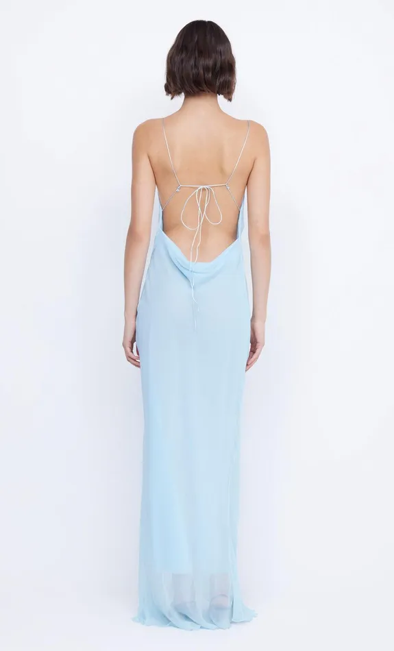 Bec Bridge Wedding Guest Women ELZETTE SPLIT MAXI DRESS 8211 DOLPHIN BLUE