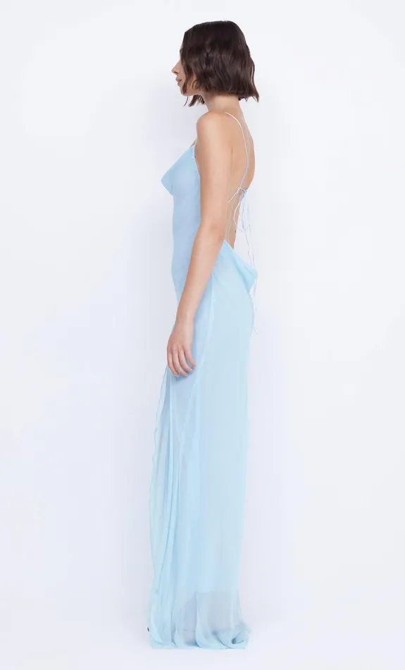 Bec Bridge Wedding Guest Women ELZETTE SPLIT MAXI DRESS 8211 DOLPHIN BLUE