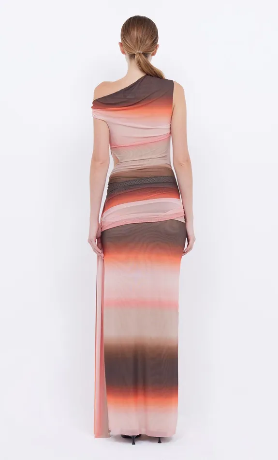 Bec Bridge Wedding Guest Women LOUNA ASYM DRESS 8211 CHOCPINK OMBRE