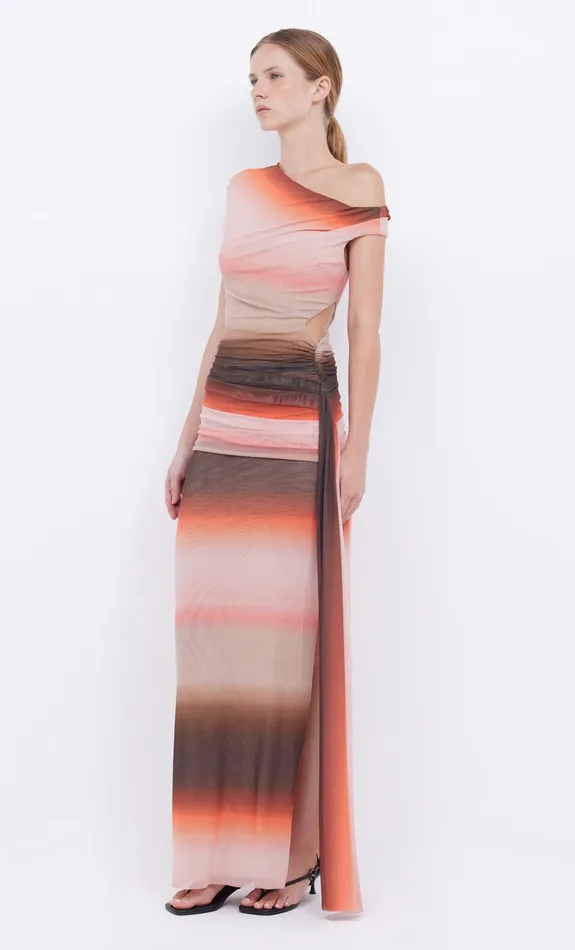 Bec Bridge Wedding Guest Women LOUNA ASYM DRESS 8211 CHOCPINK OMBRE
