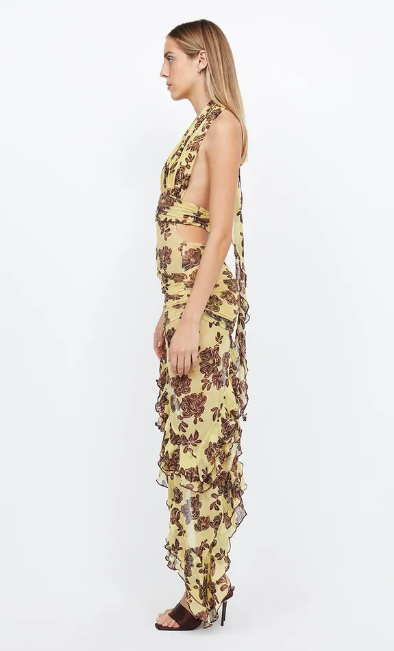 Bec Bridge Wedding Guest Women MALIBU BAY HALTER DRESS 8211 CITRUS PLUM FLORAL