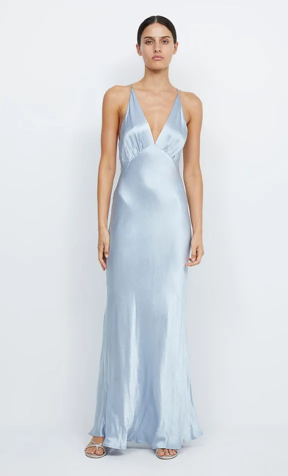 Bec Bridge Wedding Guest Women MOON DANCE V MAXI DRESS 8211 DUSTY BLUE
