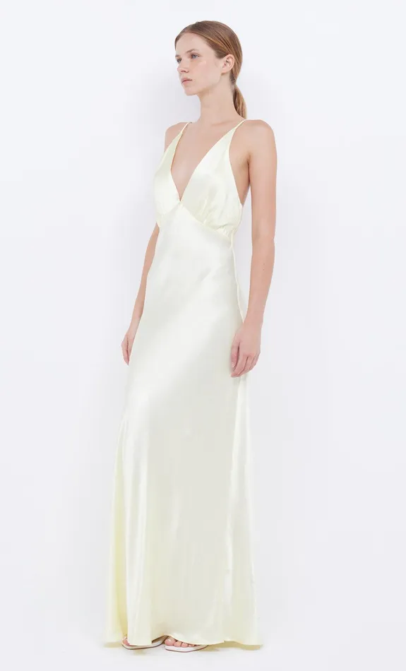 Bec Bridge Wedding Guest Women MOON DANCE V MAXI DRESS 8211 ICE YELLOW