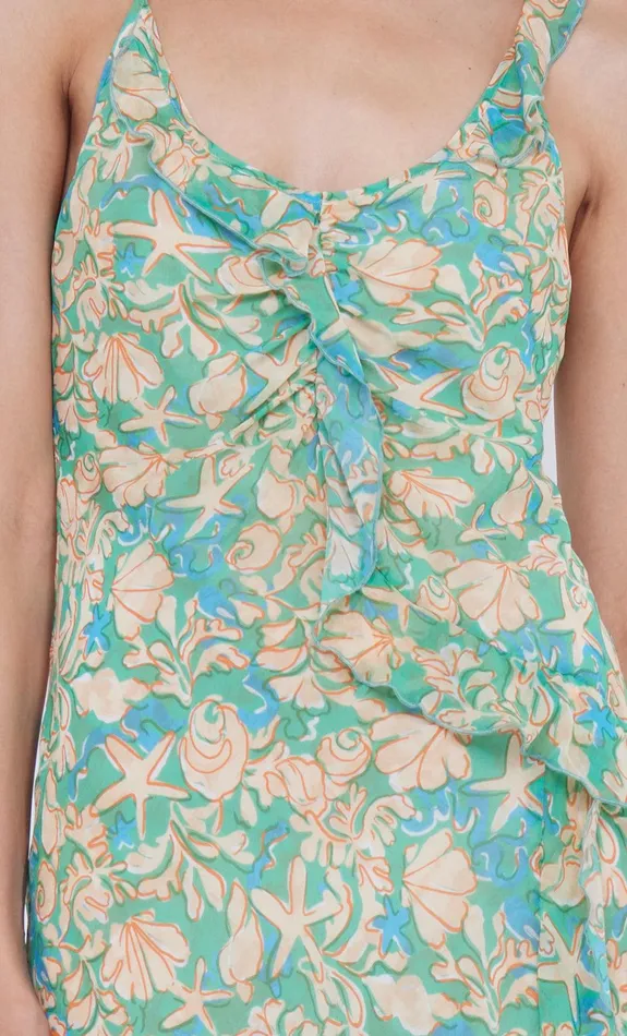 Bec Bridge Wedding Guest Women OASIS FRILL MAXI DRESS 8211 UNDER THE SEA