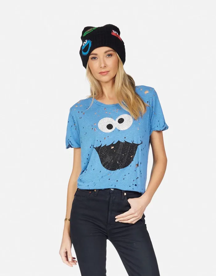 Bess Crystal Cookie Monster Riptide Women039s Lauren Moshi Short Sleeve