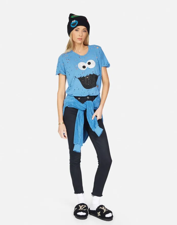 Bess Crystal Cookie Monster Riptide Women039s Lauren Moshi Short Sleeve