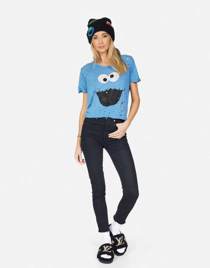 Bess Crystal Cookie Monster Riptide Women039s Lauren Moshi Short Sleeve