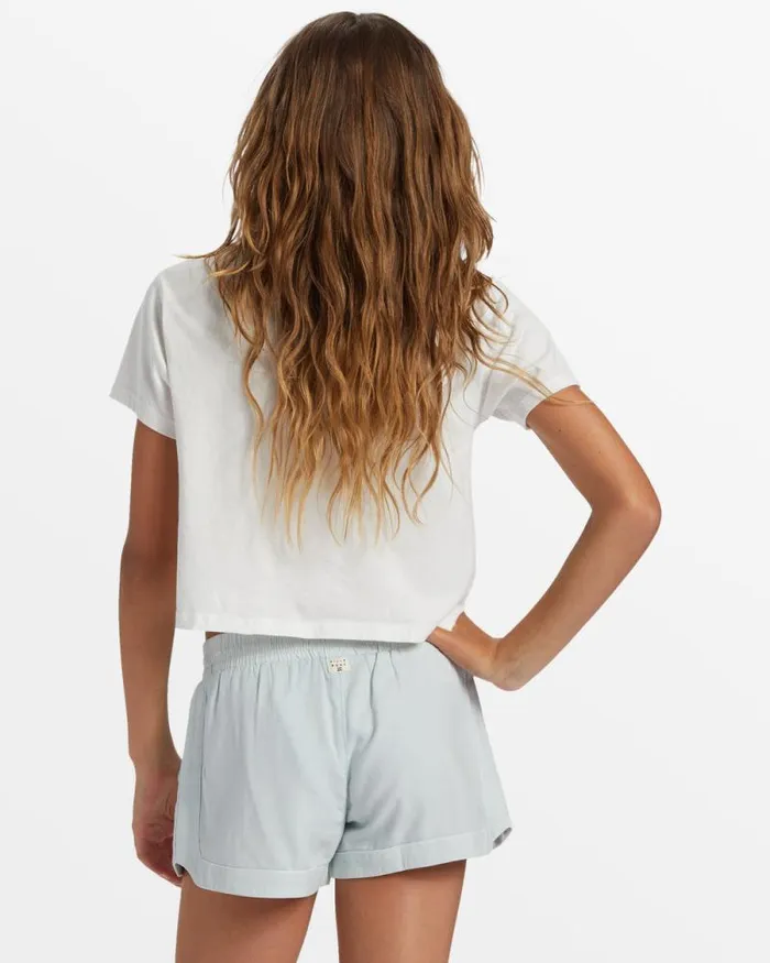 Billabong Girls039 Bottoms Girls Mad For You Elastic Waist Shorts Dusk Blue 8211 Women