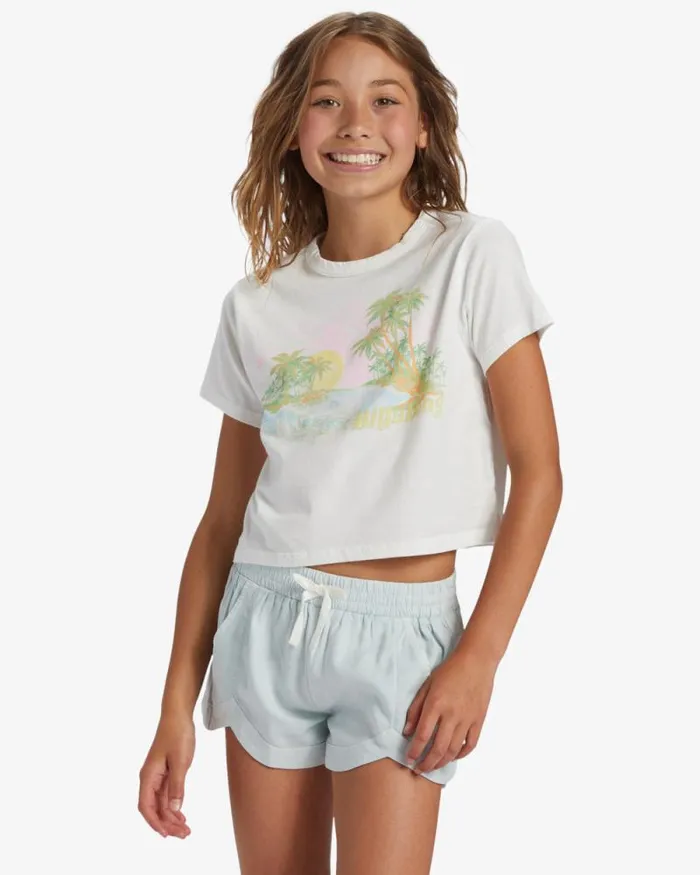 Billabong Girls039 Bottoms Girls Mad For You Elastic Waist Shorts Dusk Blue 8211 Women