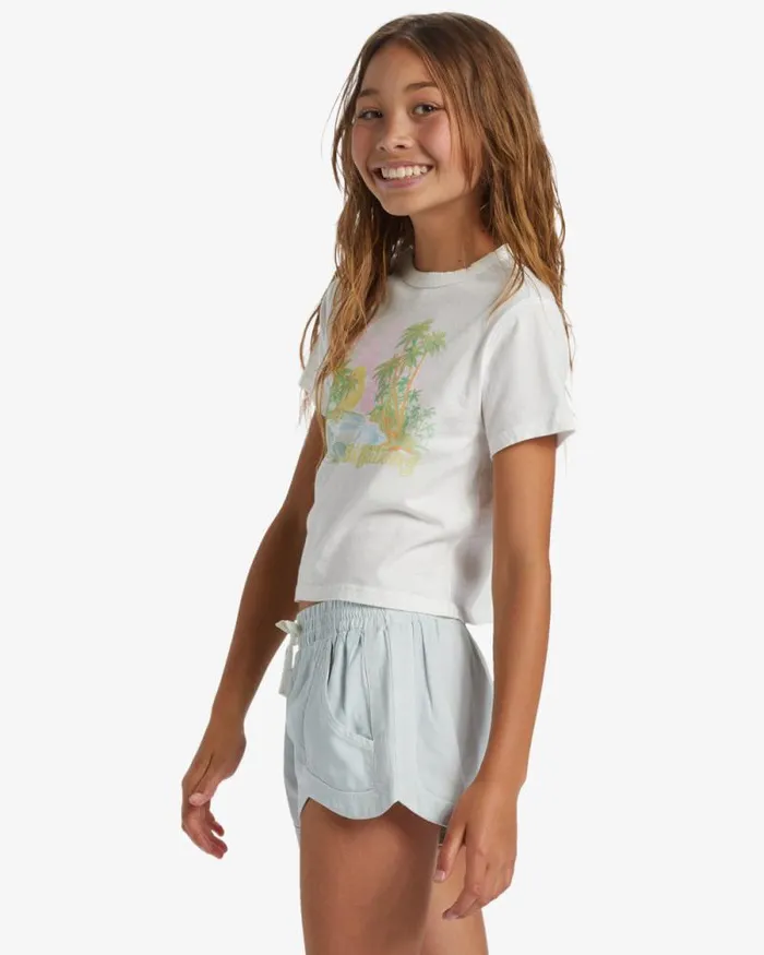 Billabong Girls039 Bottoms Girls Mad For You Elastic Waist Shorts Dusk Blue 8211 Women