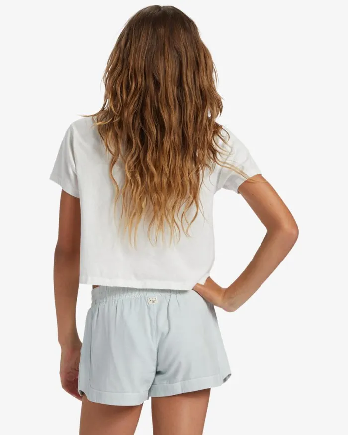 Billabong Girls039 Bottoms Girls Mad For You Elastic Waist Shorts Dusk Blue 8211 Women