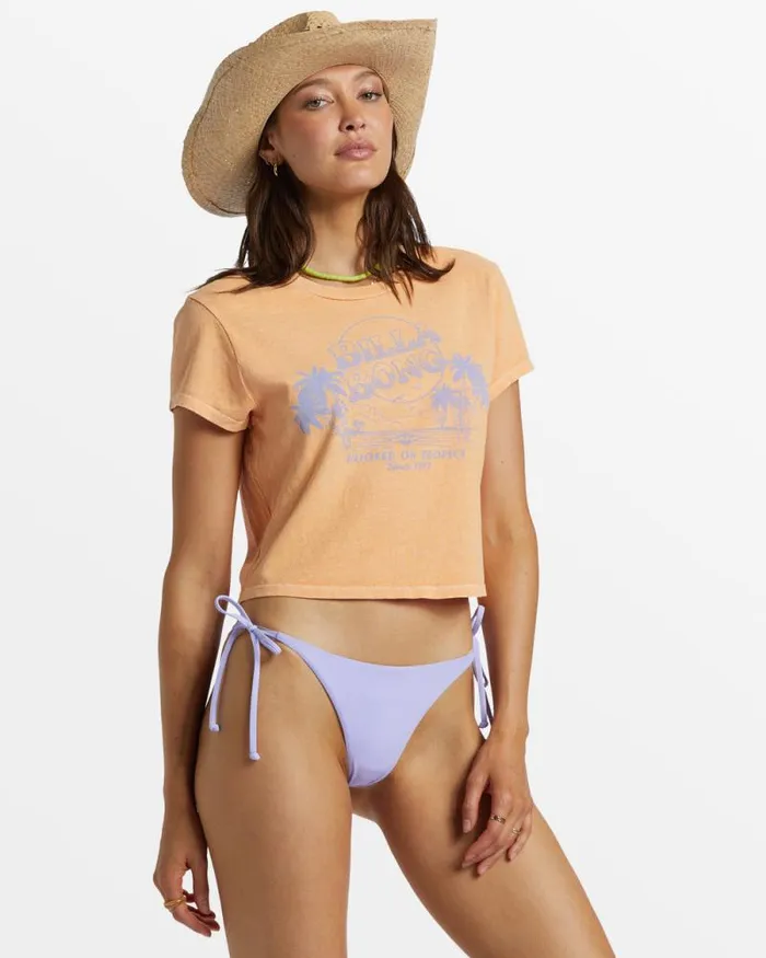 Billabong Graphic Tees and Tanks Hooked On Tropics Cropped TShirt Tangy Peach 8211 Women Billabong Graphic Tees and Tanks Hooked On Tropics Cropped TShirt Tangy Peach 8211 Women