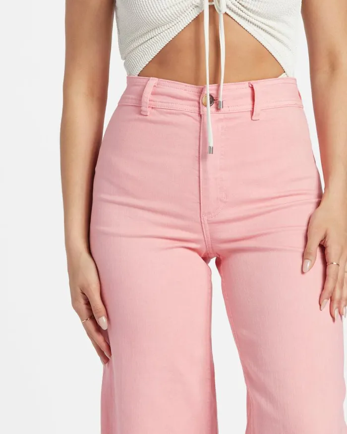 Billabong Jeans and Pants Free Fall HighWaist Pants Flamingo 8211 Women Billabong Jeans and Pants Free Fall HighWaist Pants Flamingo 8211 Women