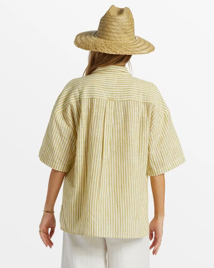 Billabong Matching Sets Beach Side Oversized Short Sleeve Shirt Moss Joy 8211 Women