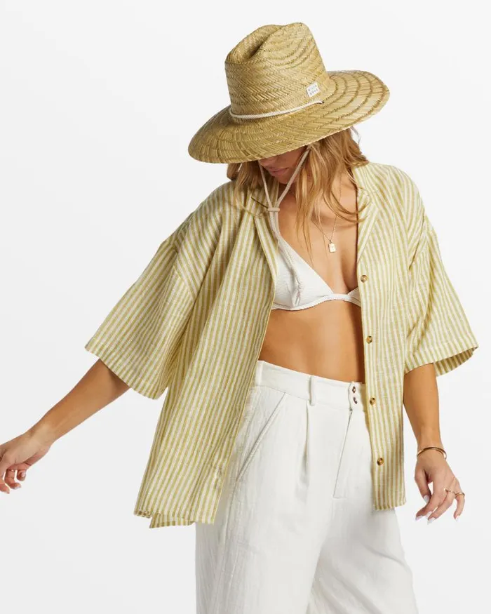 Billabong Matching Sets Beach Side Oversized Short Sleeve Shirt Moss Joy 8211 Women