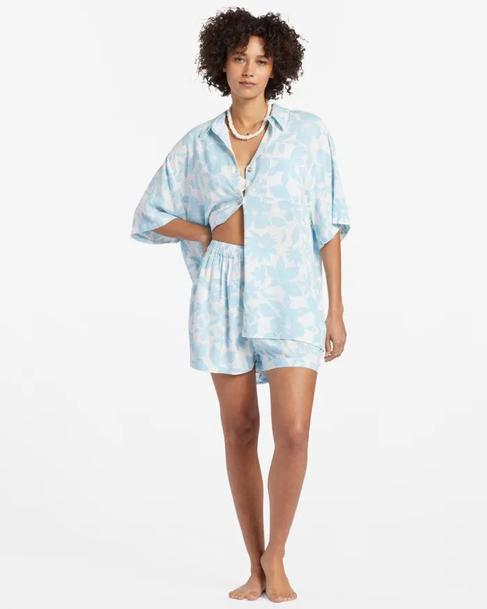 Billabong Matching Sets On Vacation Shirt Bliss Blue 8211 Women