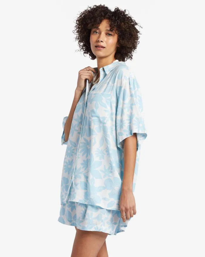 Billabong Matching Sets On Vacation Shirt Bliss Blue 8211 Women