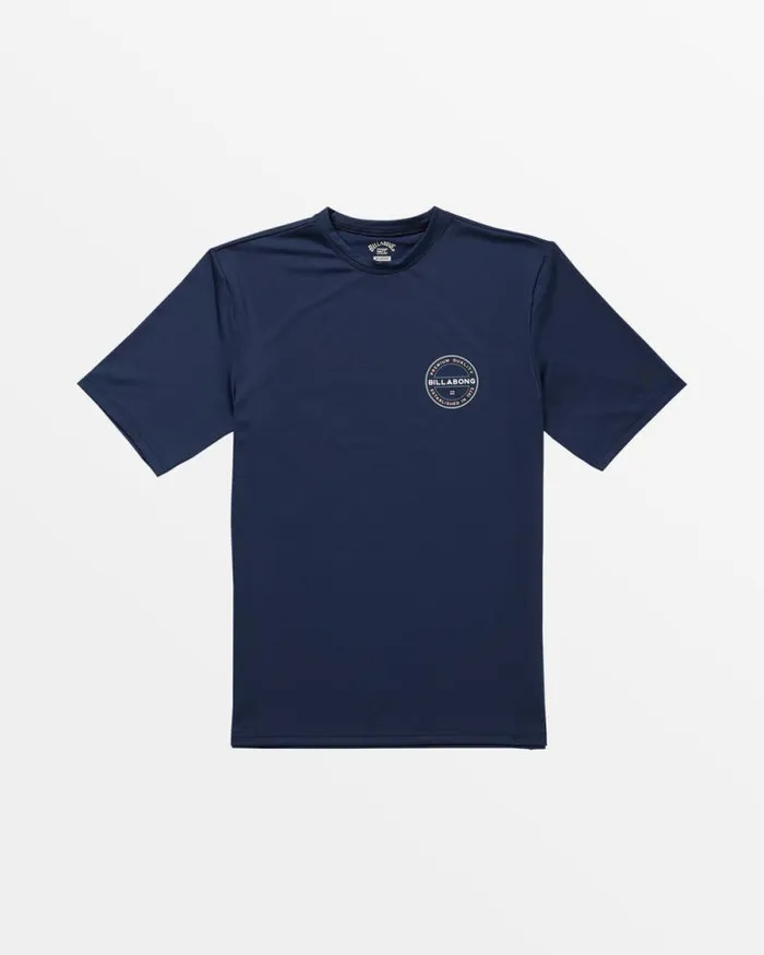 Billabong Rashguards and Surf Tees Classic Rotor UPF 50 Short Sleeve Surf Tee Navy 8211 Men