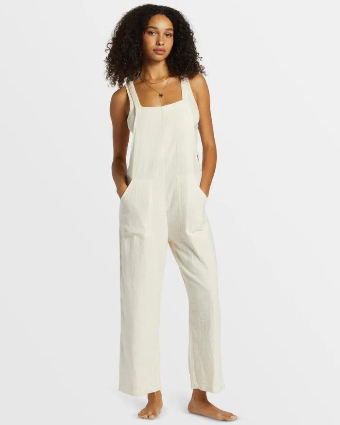 Billabong Rompers and Jumpsuits Pacific Time Jumpsuit White Cap 8211 Women