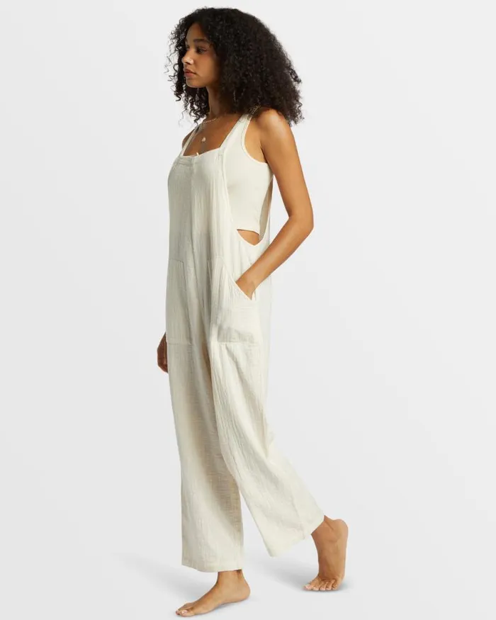 Billabong Rompers and Jumpsuits Pacific Time Jumpsuit White Cap 8211 Women