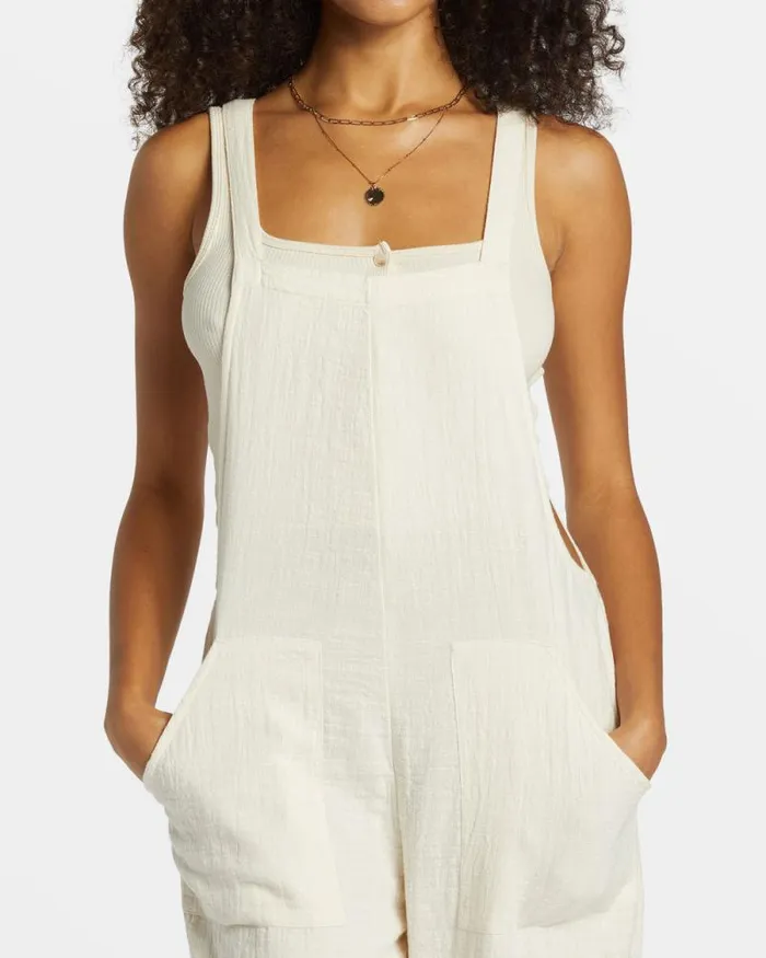 Billabong Rompers and Jumpsuits Pacific Time Jumpsuit White Cap 8211 Women