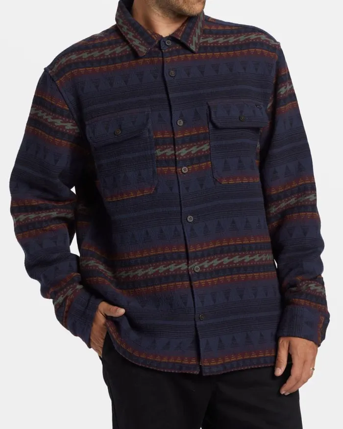 Billabong Shirts Offshore Jacquard Flannel Long Sleeve Shirt Dusty Navy 8211 Men Billabong Shirts Offshore Jacquard Flannel Long Sleeve Shirt Dusty Navy 8211 Men