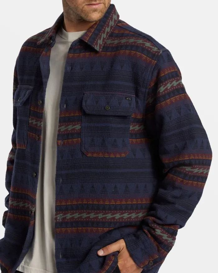Billabong Shirts Offshore Jacquard Flannel Long Sleeve Shirt Dusty Navy 8211 Men Billabong Shirts Offshore Jacquard Flannel Long Sleeve Shirt Dusty Navy 8211 Men